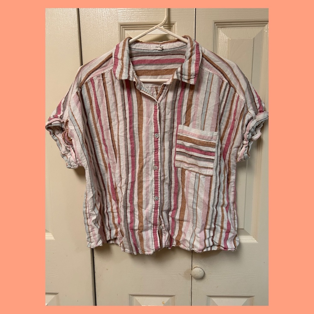 Maurices Multicolor Striped Button Down Shirt